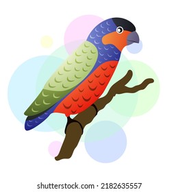 Parrot in flat design vector illustration. EPS10.