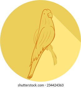 parrot in flat icon