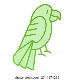 Icono plano de loro. Iconos de color verde animal en estilo plano de moda. Diseño de estilo gradiente de pájaro, diseñado para web y aplicación. Eps 10