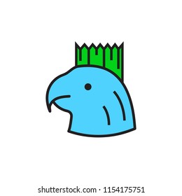 Parrot. Flat icon. Vector illustration.