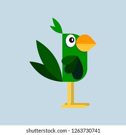 parrot in flat style