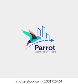 parrot or flying bird accounting, financial creative logo template