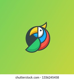 Parrot Geometric Concept illustration vector template. Suitable for Creative Industry, Multimedia, entertainment, Educations, Shop, and any related business