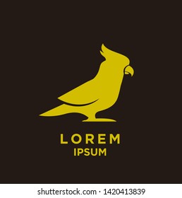parrot gold black logo icon design vector illustration