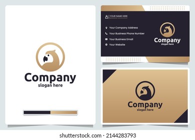 parrot ,gold, logo design and business card