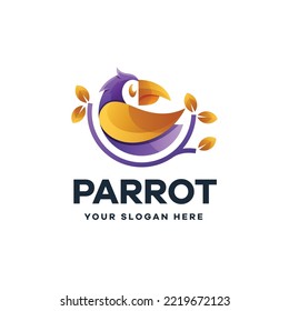Parrot Gradient Colorful Logo Icon Template