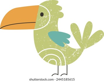 Papagei mit Grunge Textur Vektorillustration