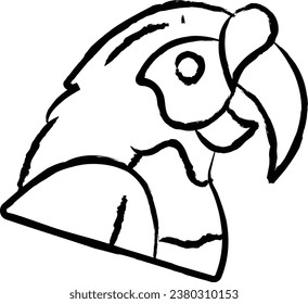 Ilustración vectorial dibujada a mano de loro