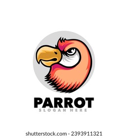 Parrot head angry mascot logo 