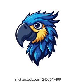 Parrot head cartoon character illustration