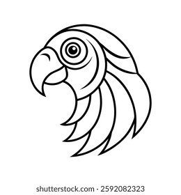 parrot head formed with spiral patterns line art (1)