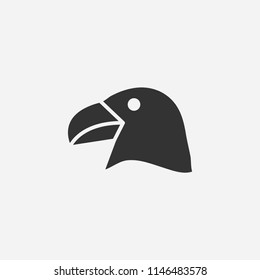 Parrot head icon illustration,vector animal sign symbol