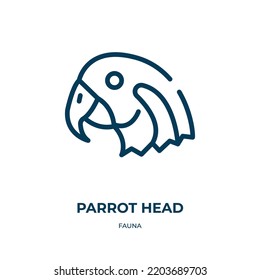 Parrot head icon. Linear vector illustration from fauna collection. Outline parrot head icon vector. Thin line symbol for use on web and mobile apps, logo, print media.