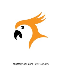 
parrot head logo design template vector on white background