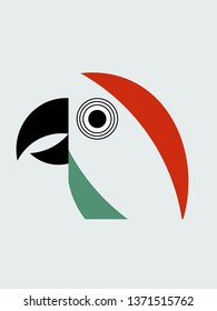 Parrot head on a light background