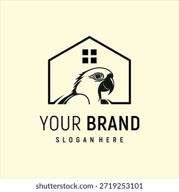 modelo de vetor do elemento de design do logotipo do parrot home