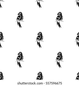 Parrot icon in black style isolated on white background. Animals pattern stock vector illustration.