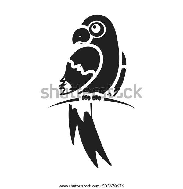 Parrot Icon Black Style Isolated On Stock Vector (Royalty Free) 503670676