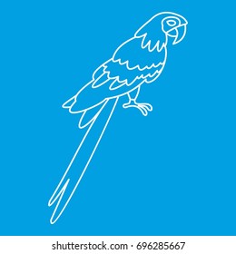 Parrot icon blue outline style isolated vector illustration. Thin line sign