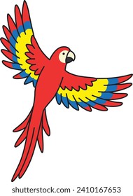 Parrot icon. Cartoon parrot vector icon for web design isolated on white background