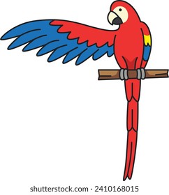 Parrot icon. Cartoon parrot vector icon for web design isolated on white background