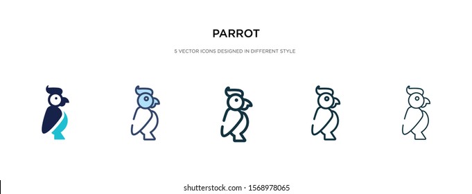 parrot icon in different style vector illustration. two colored and black parrot vector icons designed in filled, outline, line and stroke style can be used for web, mobile, ui