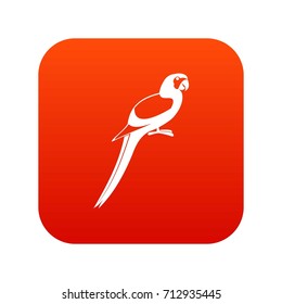 Parrot icon digital red for any design isolated on white vector illustration