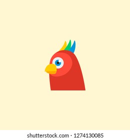 Parrot icon flat element. Vector illustration of parrot icon flat isolated on clean background for your web mobile app logo design.
