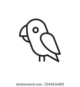 Parrot icon Flat line illustration