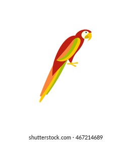 Parrot icon in flat style on a white background