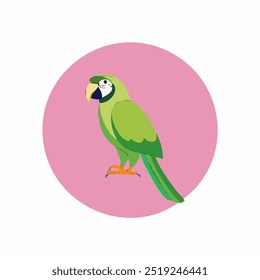 Parrot icon in flat style. Parrots vector illustration on white background.