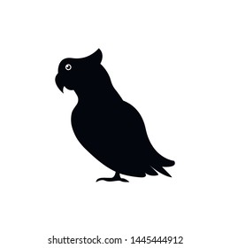 Parrot icon. Flat vector illustration in black on white background. EPS 10