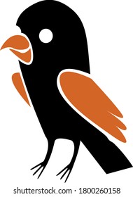 Parrot icon isolated on white background. Flat vector illustration.