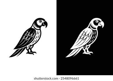 Parrot icon isolated on on White Background Vector Art Illustration on white background.