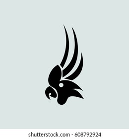 Parrot icon isolated on white background.