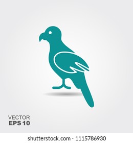 Parrot icon isolated with shadow on white background