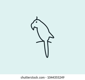 Parrot icon line isolated on clean background. Parrot icon concept drawing icon line in modern style. Vector illustration for your web site mobile logo app UI design.