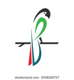 Parrot icon logo design template