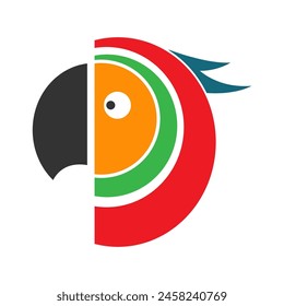 Parrot icon logo design template