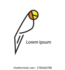 Parrot icon outline. parrot bird logo vector illustration