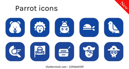  parrot icon set. 10 filled parrot icons. Simple modern icons about  - Hamster, Hedgehog, Pirate, Bird, Pet