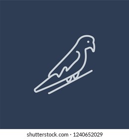 Parrot icon. Trendy flat vector line Parrot icon on dark blue background from animals collection. 