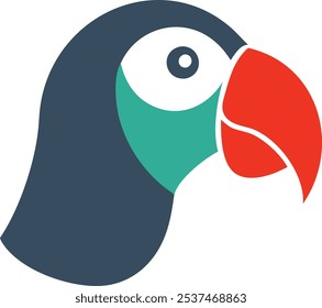 Parrot icon vector and color graphic design, Parrot logo vector, Animal of Parrot head vector illustration.