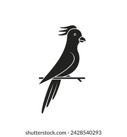 Parrot icon. Vector isolated pet bird illustration.