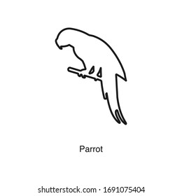 Parrot icon vector on white background. Black icon illustration