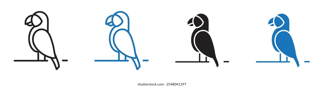 Parrot icon Vector set outline