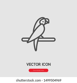 Parrot icon vector. Parrot symbol. Linear style sign for mobile concept and web design. Parrot symbol illustration. Pixel vector graphics - Vector.