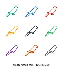 parrot icon white background. Editable outline parrot icon from animals. Trendy parrot icon for web and mobile.