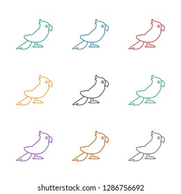 parrot icon white background. Editable line parrot icon from animals. Trendy parrot icon for web and mobile.