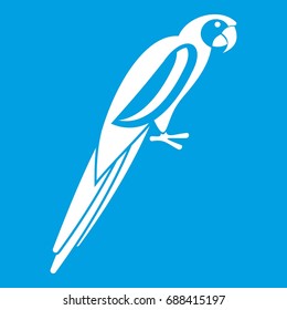 Parrot icon white isolated on blue background vector illustration